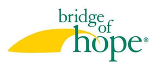 A green and yellow logo for the bridge of hope.